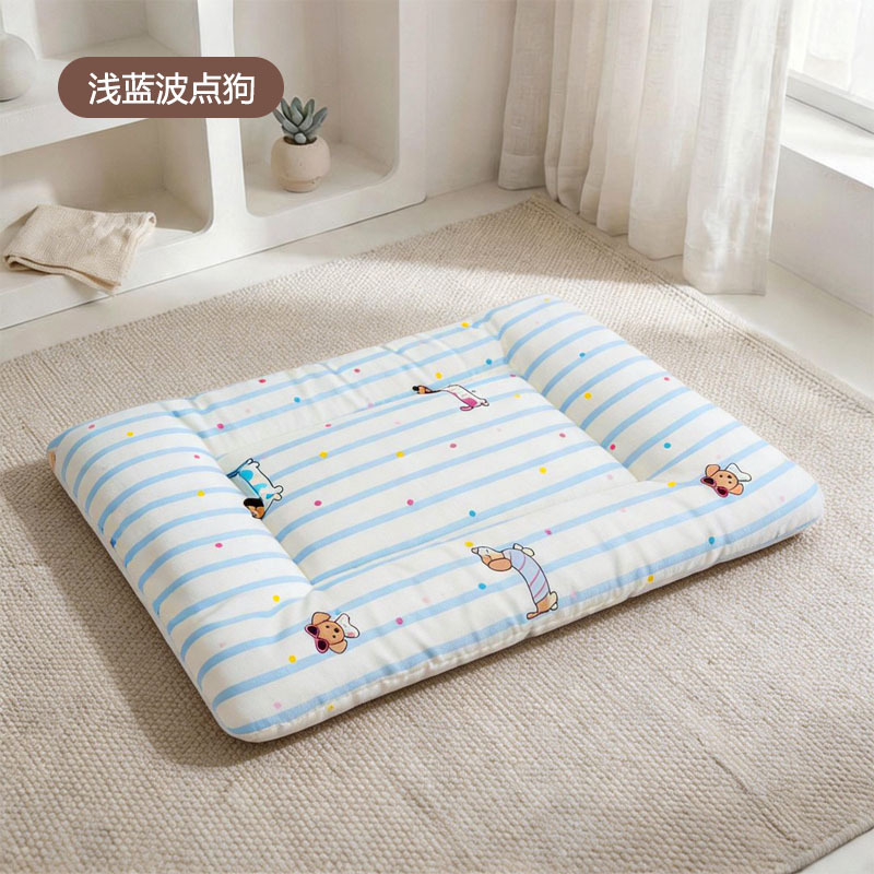Four Seasons Fabric Cushion - Light Blue Polka Dot Dog