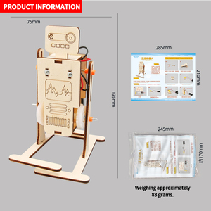 2025 Wholesale Two Feet <strong>Biped</strong> Walking <strong>Robot</strong> Toys Electric Physics Experiment Kit Stem Science Wooden Toys for Kids