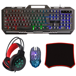 Vendita calda 4 in 1 combinazione di cuffie per tastiera e Mouse da gioco per PC Gamer Wired RGB light strip Set di tastiera meccanica retroilluminata a LED - Product Image 6