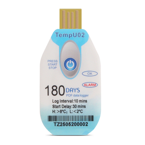 USB <strong>Temperature</strong> <strong>Data</strong> <strong>Logger</strong> - 180 Days Recording, -30&deg;C~60&deg;C Range, Auto PDF Report, TempU02 for Cold Chain Logistics - Product Image 1