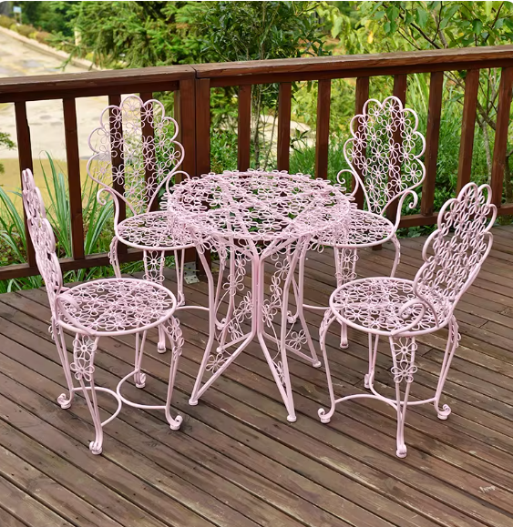 One table and four chairs (plum blossom powder)