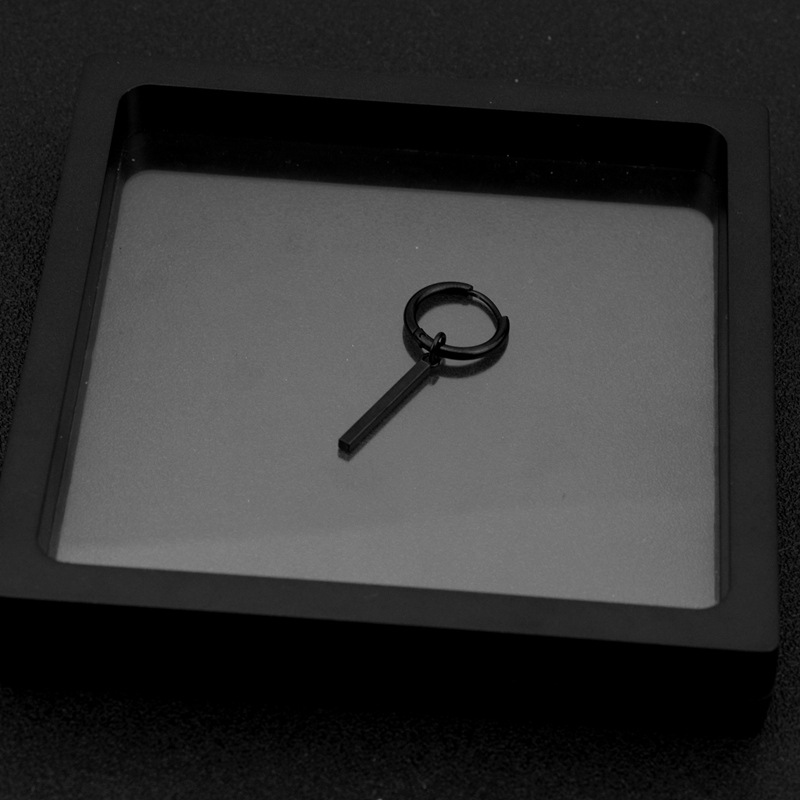 E070-Noir 1 Boucle d'oreille pour oreilles percées - 1 Pièce