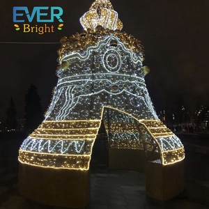 Nuevo modelo 100W PVC Decoración exterior Campana de Navidad Patrón LED Cadena Motivo Luz - Product Image 3