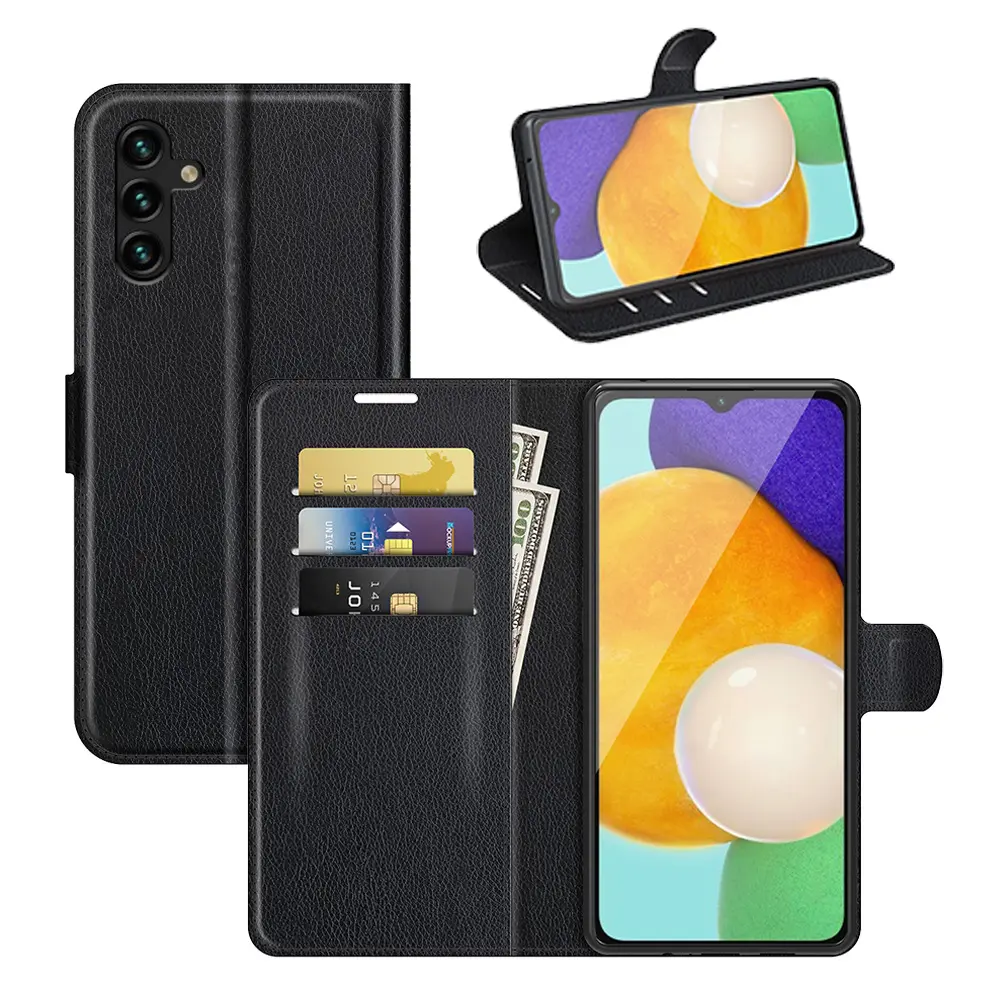 Cartera de piel sintética con tapa para Samsung Galaxy A13, 5G, diseño magnético, carcasa trasera integrada