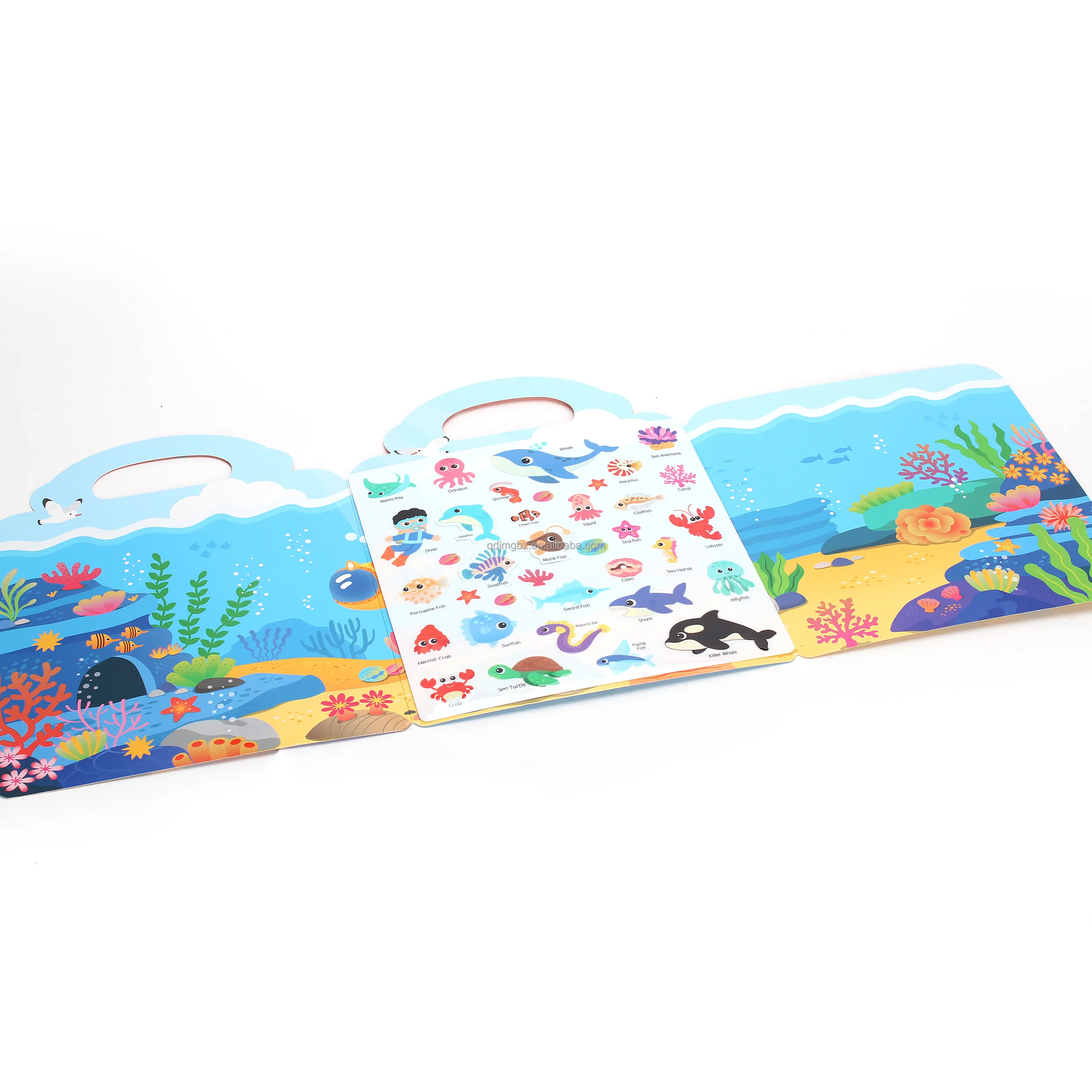 Livro de adesivos reutilizáveis para crianças, livro de recortes de álbum de cores com logotipo personalizado, atividade em branco para coletar adesivos