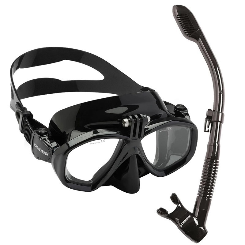 Set de snorkel con máscara negra