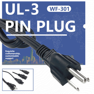 Abd UL AC 3 Prong güç kablosu yüksek kalite 3 Pin güç kablosu elektrik fişi Open End 16 AWG abd Plug uzatma kablosu - Product Image 2