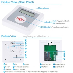 Layar <span class=keywords><strong>LCD</strong></span> Bahan ABS Sistem <span class=keywords><strong>Alarm</strong></span> Lansia Portabel GSM Pengaman Anti Maling Tombol Panik SOS 433MHz Nirkabel Keamanan Rumah Aplikasi - Product Image 5