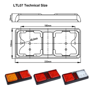 12V & 24V Emark批准的80毫米方形led后灯尾和带反射器的拖车半卡车的指示器 - Product Image 2