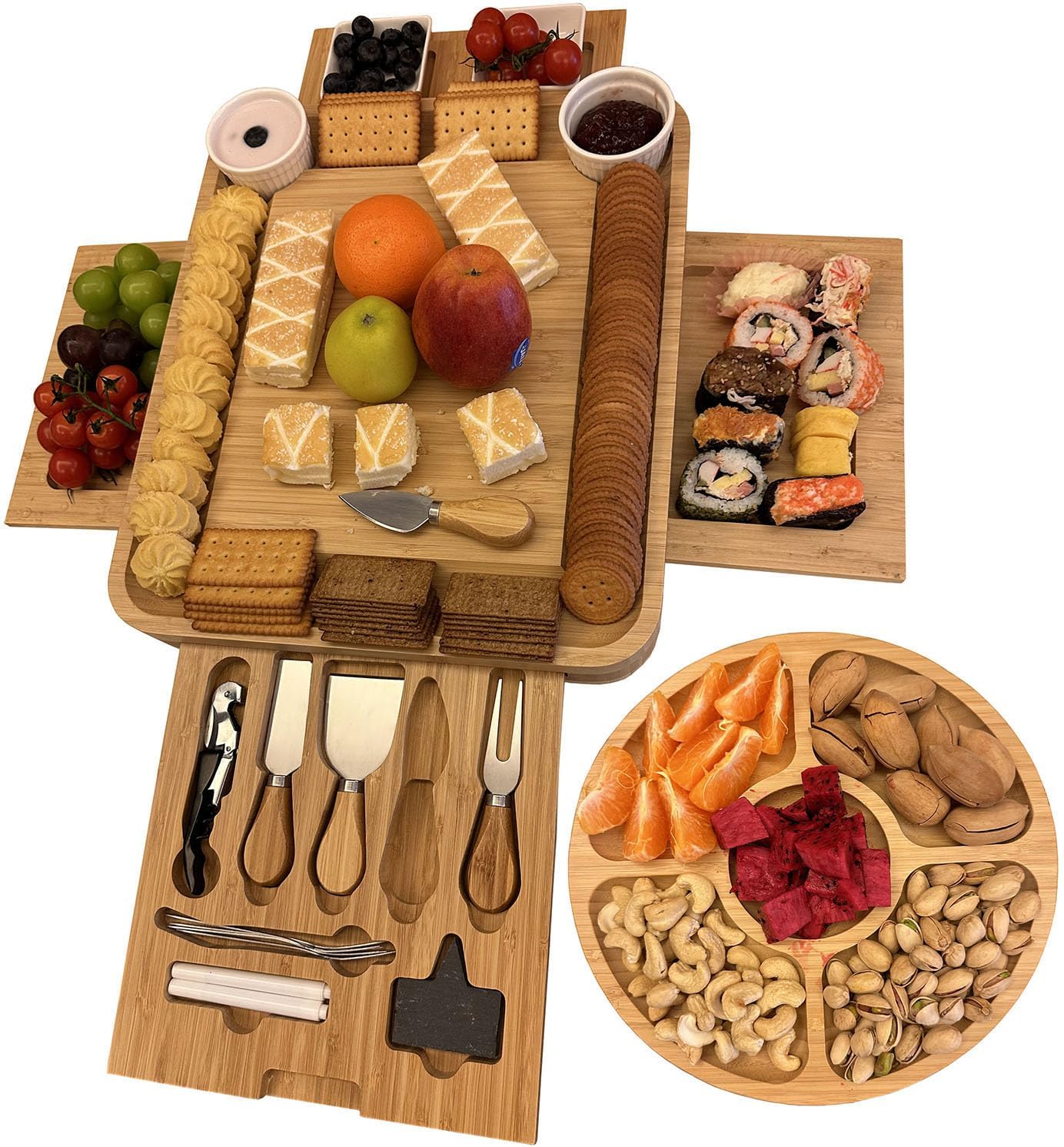 cheese board with four drawers