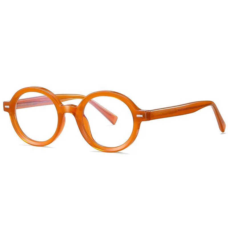 고품질 TR90 오렌지 두꺼운 프레임 라운드 안경 블루 레이 안경 안티 블루 라이트