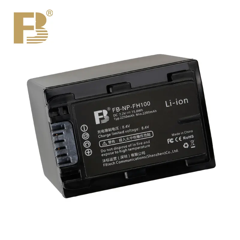 FB-NP-FH100 2250Mah 7.2V Lithium Camera Batterij Voor Sony Sx60e Cx100e Xr520e Sr87e Tg1 908e Hc8e Sr8e