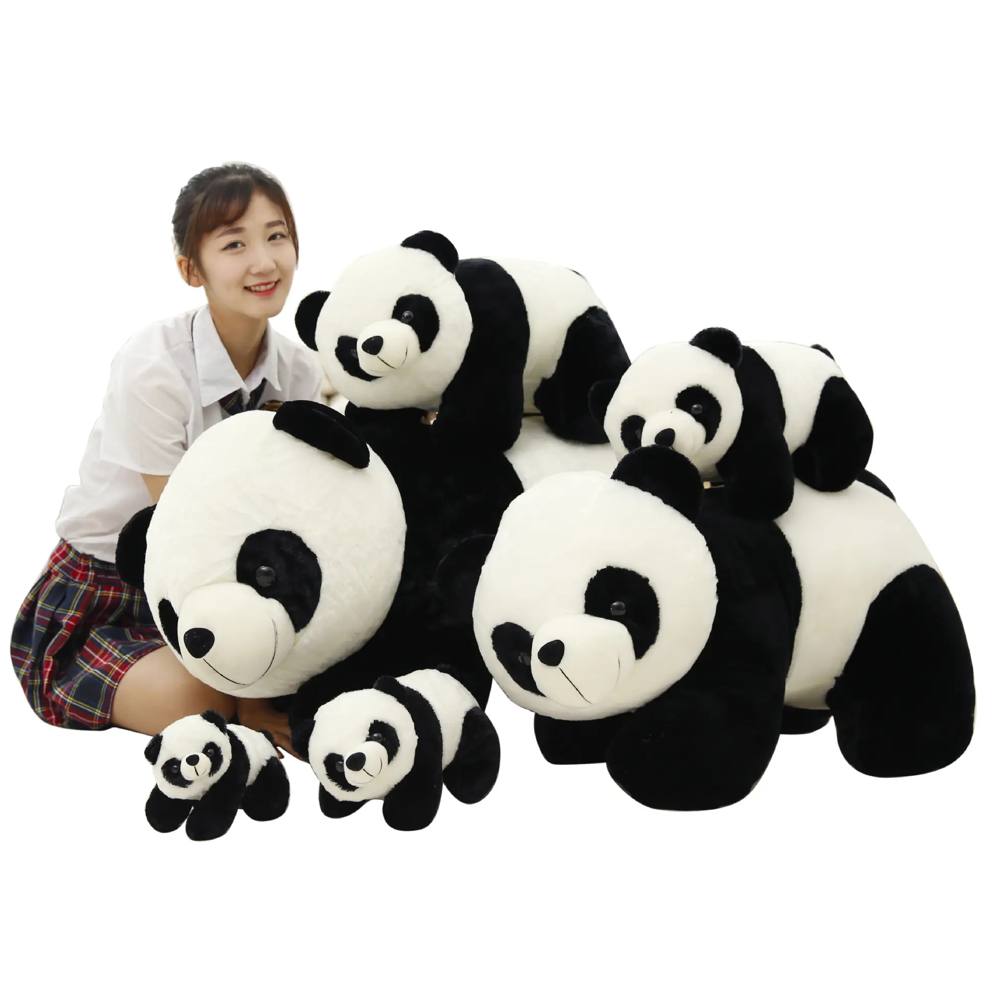 Spedizione gratuita Cute naive giant panda peluche peluche panda bambola per bambini ragazze regali creativi