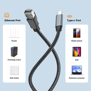Cavo USB C a Ethernet tipo C a RJ45 direttamente collegato Gigabit rete LAN Thunderbolt 3/4 compatibile per MacBook Pro - Product Image 3