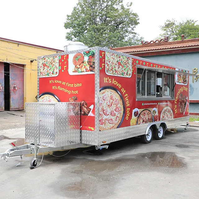 Caminhão móvel de alimentos totalmente personalizado, caminhões de alimentos personalizados rápidos com extensão para pequenos negócios