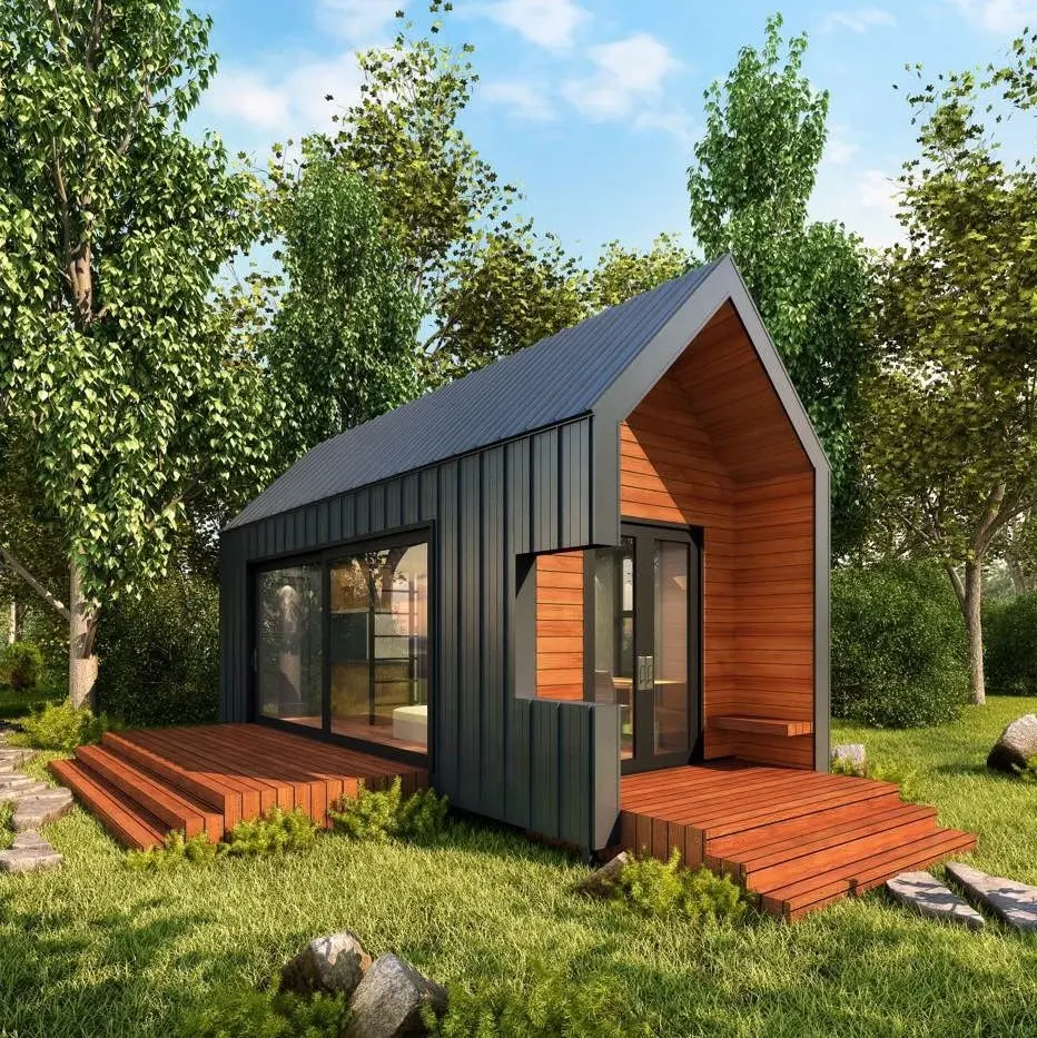 Quacent Low-Rise Durável Pré-fabricado SIP Prefab House Kit, Montar Rapidamente Ambientalmente Amigáveis E Habitáveis Villas