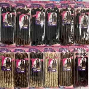 100% pre-kéo dài 3x pháp Curl bím tóc cao cấp sợi xoắn ốc Curl Crochet tóc 400g 24 "3x Loose sóng bện phần mở rộng tóc - Product Image 2