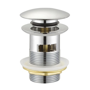 Push Pop-up valvola di scarico lavabo sifone ottone massiccio cromato con Overflow