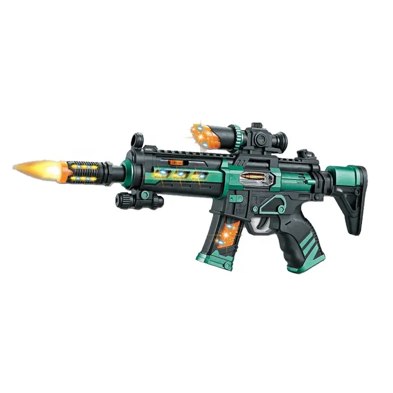 QS Cheap Boys Real Guns Electric Acoustooptic Toy Machine Play Shooting Game B/O Toys Gun dal fornitore Shantou