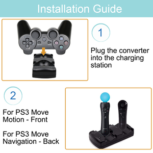 2合1双充电座PS3移动Playstation 3控制器操纵杆游戏手柄双充电器快速船 - Product Image 6