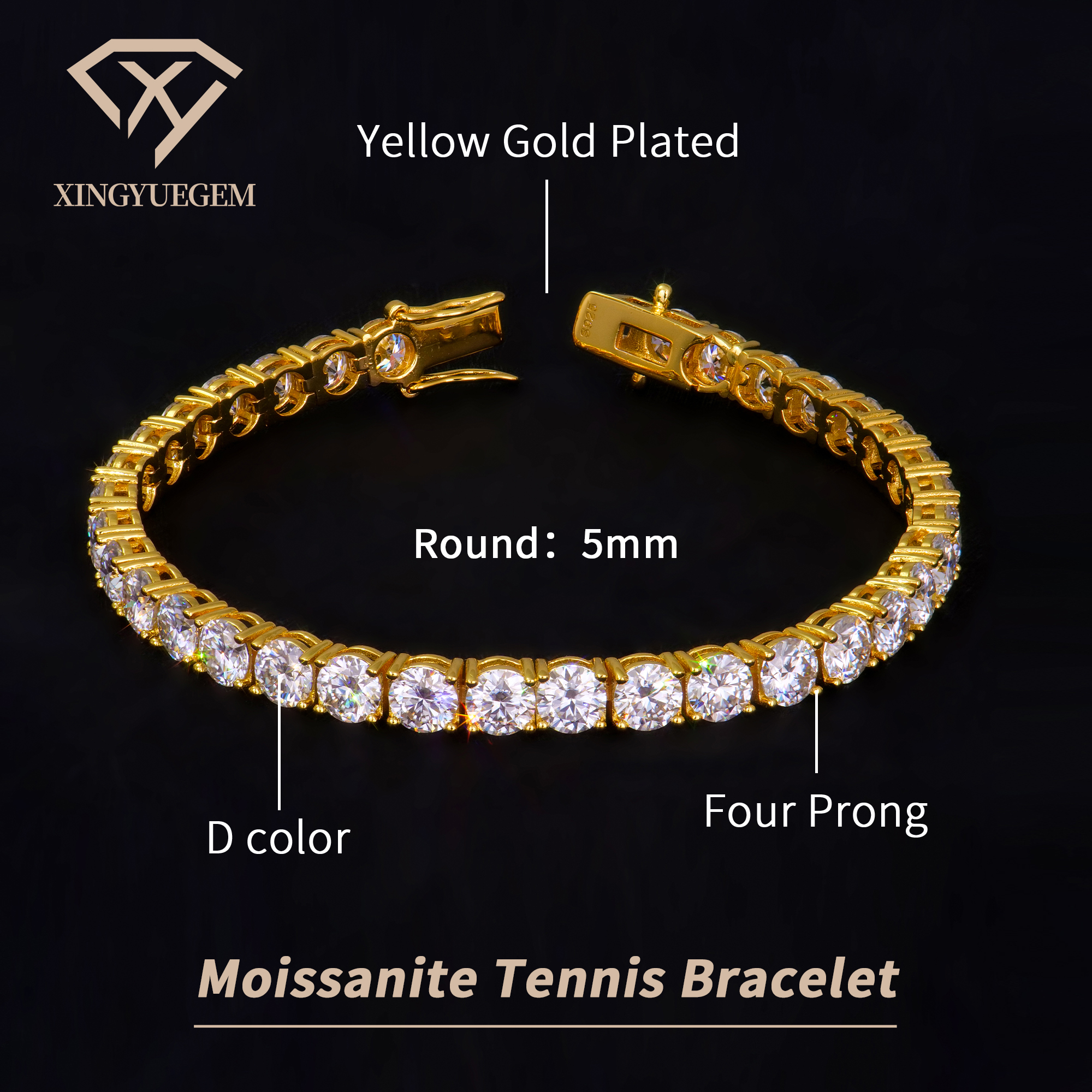 Plaqué Or Jaune 5mm
