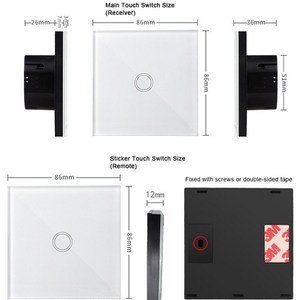 2 yollu dokunmatik anahtar, daha fazla yönlü dokunmatik anahtarı RF433 dokunmatik anahtarı, tek canlı tel kablosuz iki yönlü uzaktan kumanda anahtarı akıllı - Product Image 4