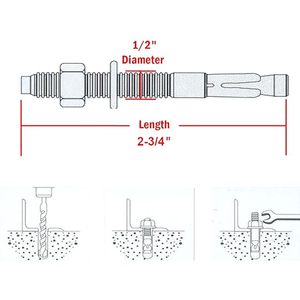 Chất Lượng Cao Thép Không Gỉ Và Thép Carbon M6 M8 M10 Mạ Kẽm Mở Rộng Bolt Neo Nêm Neo Bê Tông Neo - Product Image 5