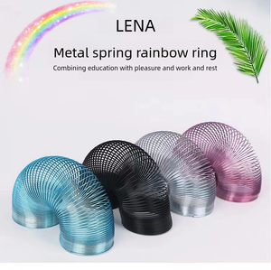 JELO çocuk oyuncakları özel Logo renkli renk sihirli gökkuşağı büyük çelik Metal Slinkys yürüyüş oyuncak sıkıştırma bahar - Product Image 5