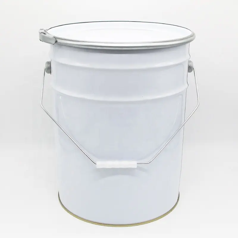 Venda por atacado anel de fechadura pail 20 litros barril recipiente do tambor personalizado pintura redonda metal balde de lata com tampa de metal