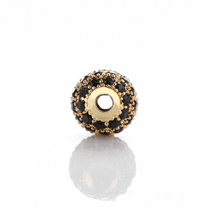DIY 10mm Zircon Ball Bead spacer colorfast 14k 18k ouro solto talão pulseira ornamento junta Rodada talão mão <span class=keywords><strong>string</strong></span> acessórios