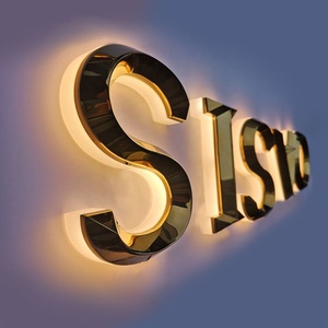 Werbe brief Zeichen Kommerzielle Kunst Hintergrund beleuchtete LED-Beleuchtung Wörter Shop Beschilderung LED-Buchstaben - Product Image 1