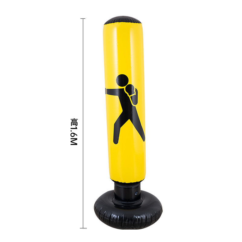 Colonne de boxe jaune, pied d'envoi épais pour marcher sur la pompe à air