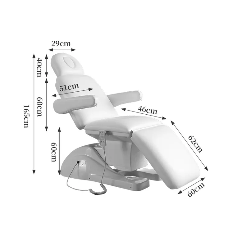 Reclinabile sedia rotatio idraulico spa tavolo set elettronico automatico rosa elettrico 3 motori di lusso con sgabello letto facciale nero