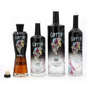 Ready Ship square Round extra Flint 20cl 70cl <strong>1L</strong> Brandy <strong>Whisky</strong> Vodka Gin Rum Tequila Glass Bottles with Cork Stopper - Product Image 4
