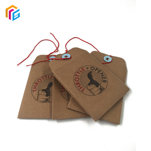 回收印刷定制标志棕色纸板纽扣牛皮纸信封，带棕色细绳 - Product Image 4