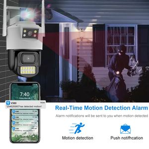 Cámara de seguridad inteligente para exteriores 360 ° PTZ IP CCTV con visión nocturna de 30 metros, Audio bidireccional, detección de movimiento, tarjeta de memoria, Sensor CMOS - Product Image 4