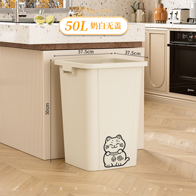Chat porte-bonheur carré blanc crème 50L (non plafonné)