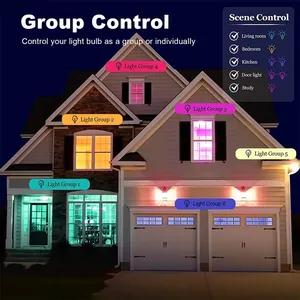 หลอดไฟแอพพลิเคชั่น Tuya ไวไฟบลูทูธ RGB แอพ A60ไฟ LED แบบหรี่แสงได้9W 15W ใช้ในครัวเรือน - Product Image 6