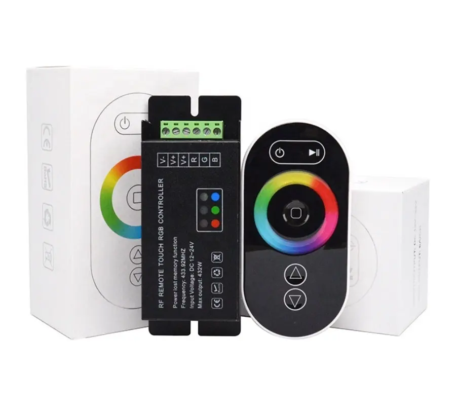 7-цветная светодиодная подсветка 5-клавишный полный сенсорный контроллер RGB семь цветов световой полосы контроллер RF Беспроводной RF контроллер
