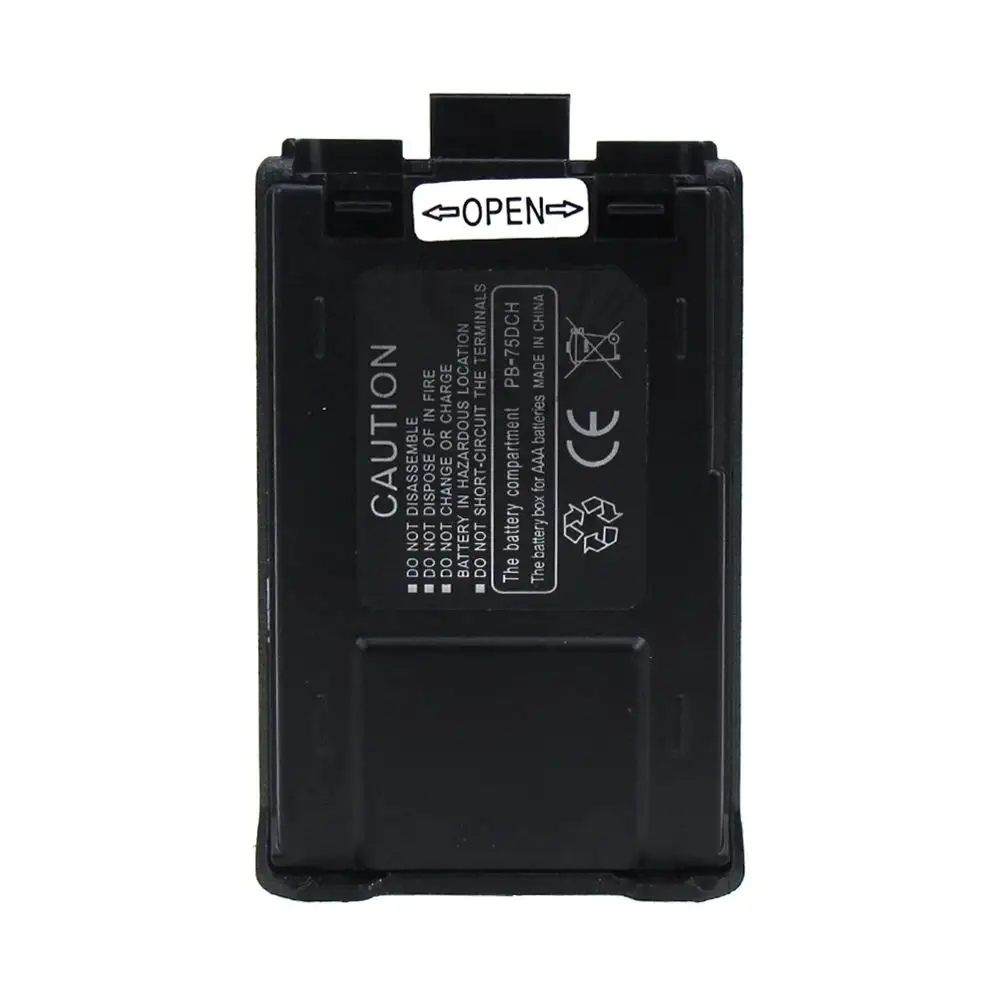 Caja de batería BaoFeng 5R, paquete de carcasa de batería AAA 6X extendida negra para UV5R UV5RB UV5RE, Walkie Talkie portátil