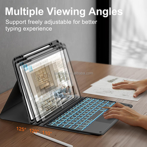 Funda para teclado táctil para iPad Pro 13 pulgadas (M4) 2024 teclado desmontable magnético con Trackpad cubierta de portalápices retroiluminada de 7 colores - Product Image 4