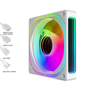 QiuzAim personalizar 120mm ARGB caja de escritorio ventilador doble lado/espejos centrales pantalla a Color infinito refrigeración óptima ordenador Universal - Product Image 6