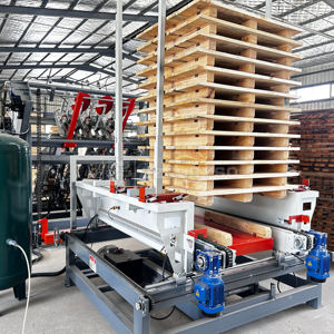 American Pallet Bloque de madera de alta velocidad Paletas Piernas Máquina de ensamblaje de clavado automático con línea completa de fabricación de paletas - Product Image 6