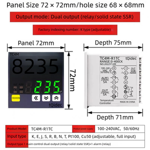 Control 100-240VAC TC4M Relay SSR Output Digital <strong>Temperature</strong> <strong>Controllers</strong> - Product Image 3