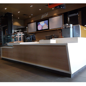 Tùy chỉnh Starbucks KFC McDonald của thức ăn nhanh bàn tiếp tân Hiện Đại Trắng đồ nội thất bằng đá dịch vụ Countertop - Product Image 1