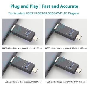 Tester di velocità USB USB-A tipo C strumento di controllo dei dati per USB2.0 USB3.0 USB3.1 5G 10G di tensione per ispezione QC Hub di laboratorio - Product Image 5