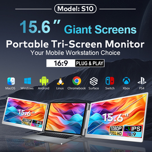 LEDモニター付きデュアルワークステーション15.6 "360フリップ上下プラグアンドプレイ対応複数システムポータブルモニター - Product Image 2