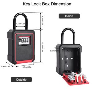 BBDHOME Popular High Quality 4-Digit Combination Password Suspension Type Storage Black <strong>Red</strong> Aluminum Alloy Key <strong>Lock</strong> <strong>Box</strong> - Product Image 6