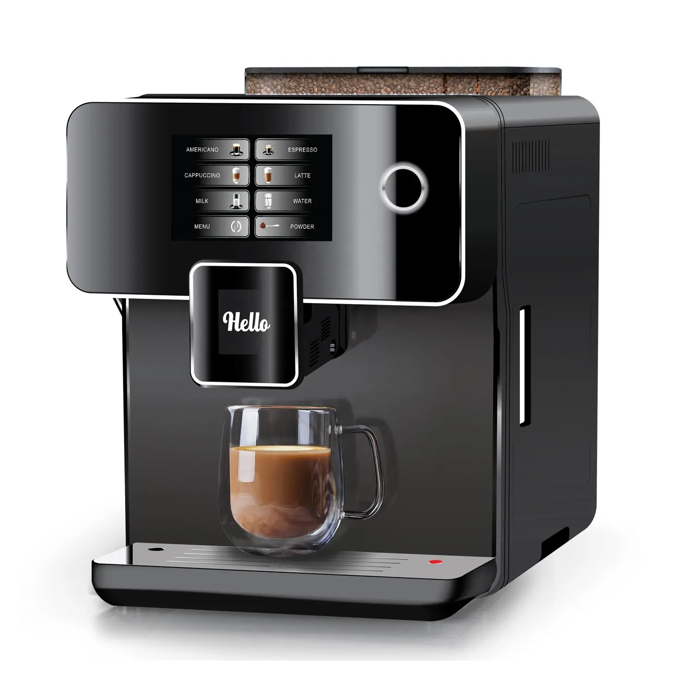 Máquina de café expresso comercial profissional italiana totalmente automática com moedor