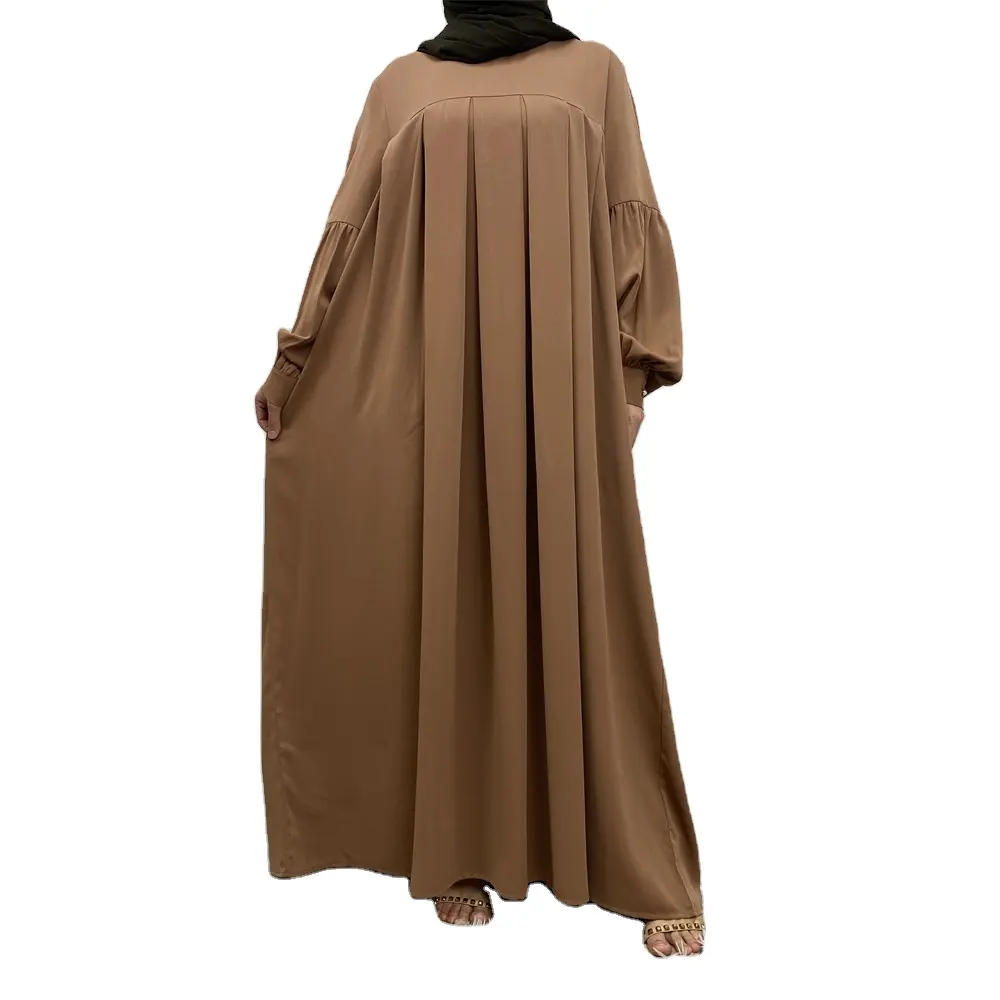 3326 Kuwii 2023 mode musim panas baru koleksi gaun Abaya desain Dubai gaun sederhana untuk wanita Muslim Musim Panas Abaya dengan saku